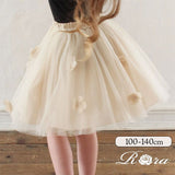 スカート キッズ 女の子 通販 チュールスカート 14302002 チュチュスカート ギャザースカート 膝丈 お花 フリル ボリューム ガーリー 発表会 卒園式 入学式 かわいい オシャレ 可愛い