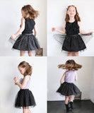 スカート キッズ 女の子 通販 チュールスカート 74012401 チュチュスカート ギャザースカート キラキラ ドット 水玉 ガーリー ウエストゴム フォーマル かわいい オシャレ 可愛い