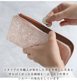 長財布 Arukan アルカン  通販 レディース 薄い 薄型 おしゃれ かわいい 牛革 革 皮 かわ ロングウォレット クレア Crea 長サイフ ウォレット プレゼント 花柄 ピンク カード入れ付き