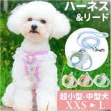 ハーネスリード 犬 かわいい 通販 ハーネス リード付き ハーネスリードセット ハーネス&リード 胴輪 首輪 リードセット レース 花 簡単装着 一体型 犬用 猫用 ペット 小型犬 いぬ イヌ