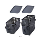 ランドリーバスケット 2段 洗濯カゴ 角型 蓋付き 通販 フタ 2個 洗濯かご ハンドル 脱衣かご 脱衣所 洗濯 洗濯機横 洗濯物 白物 色柄物 分別 収納かご バスケット 目隠し ふた 上下