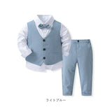 フォーマルスーツ 男の子 セットアップ 通販 フォーマル スーツ パンツスーツ 子ども服 子供服 パンツ ベスト ネクタイ ズボン 長ズボン チョッキ シンプル 無地 上下セット 上下 セット