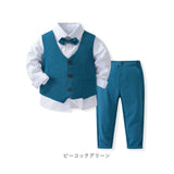 フォーマルスーツ 男の子 セットアップ 通販 フォーマル スーツ パンツスーツ 子ども服 子供服 パンツ ベスト ネクタイ ズボン 長ズボン チョッキ シンプル 無地 上下セット 上下 セット