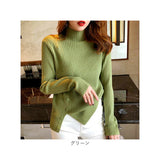 ニットセーター 通販 セーター ハーフタートルネックセーター 長袖 サイドボタン ニットトップス カジュアル シンプル レディース 大人 女性 おしゃれ ニット かわいい 可愛い