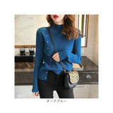 ニットセーター 通販 セーター ハーフタートルネックセーター 長袖 サイドボタン ニットトップス カジュアル シンプル レディース 大人 女性 おしゃれ ニット かわいい 可愛い