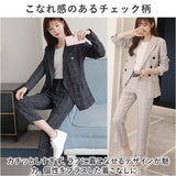 ビジネススーツ レディース?セットアップ 通販 パンツスーツ フォーマルスーツ ジャケット パンツ セット 上下 カジュアルスーツ ズボン 長袖 チェック きれいめ シンプル 上下セット