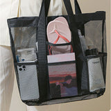 ランドリーバッグ メッシュ 通販 ビーチバッグ 大容量 おしゃれ トートバッグ 大きい 洗濯物 プール 海 折りたたみ ビーチ 肩掛け レジャー プールバッグ スイミング コンパクト 折り畳み