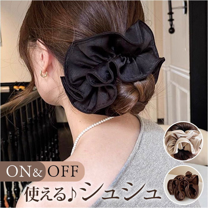 はな 様　オーダー品 「髪飾り_ヘアゴム・Lサイズ」 Melody Accessory ヘア アクセサリー リボン 黒 ヘアゴム 大人