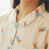 パジャマ レディース 長袖 通販 寝巻き 寝間着 ナイトウェア ルームウェア 綿100% コットン 前開き ダブルガーゼ 秋 冬 長ズボン 柔らかい 旅行 お泊り 入院 セットアップ 上下 部屋着