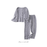 介護パジャマ 前開き 上下セット 通販 入院服 介護服 パジャマ 寝巻き 寝間着 ルームウェア 部屋着 介護 介助 長袖 フルオープン 全開 コットン ガーゼ 上下 セット ゆったり
