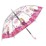 ビニール傘 子供 通販 キャラクター 50cm 長傘 丈夫 軽量 ワンタッチ傘 ジャンプ傘 ジャンプ  ワンタッチ 雨傘 傘 グラスファイバー 親骨 ATTAIN アテイン Disney ディズニー ラプンツェル クリア キッズ 女の子 かわいい ポリエチレン POE - バックヤードファミリー