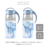 冷水筒 ピッチャー 2本セット 通販 約 2リットル ファインジャグ 2.2L 熱湯 耐熱 横置き 縦置き 大きい 水差し 大きめ 大容量 2200ml 約 2L ウォータージャグ プラスチック 冷水ポット 麦茶ポット 洗いやすい 広口 タテヨコ スタイリッシュ シンプル