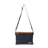 サコッシュ メンズ ブランド 通販 INNFITH インフィス 55736 デニムサコッシュ コットン100% ブランド INNFITH インフィス レディース B5 iPad シンプル たっぷり 収納 3分割 ファスナー マグネット 撥水性 ビジネス 色落ちしにくい 摩擦堅牢度