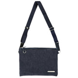 サコッシュ メンズ ブランド 通販 INNFITH インフィス 55736 デニムサコッシュ コットン100% ブランド INNFITH インフィス レディース B5 iPad シンプル たっぷり 収納 3分割 ファスナー マグネット 撥水性 ビジネス 色落ちしにくい 摩擦堅牢度