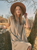 MIND マインド バルーンシャツ ワンピース 半袖 通販 ロングシャツ ロングシャツワンピース バルーン シャツ シャツワンピース シャツワンピ ワンピ バルーン仕様 バルーンスリーブ