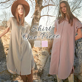 MIND マインド バルーンシャツ ワンピース 半袖 通販 ロングシャツ ロングシャツワンピース バルーン シャツ シャツワンピース シャツワンピ ワンピ バルーン仕様 バルーンスリーブ