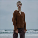 MIND マインド ラクーン シルクニット 通販 セーター キーネックニット 重ね着 レイヤード シルク ニット ドロップショルダー シルクウール キーネック 保温性 あたたかい 暖かい 袖 長め