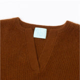 MIND マインド ラクーン シルクニット 通販 セーター キーネックニット 重ね着 レイヤード シルク ニット ドロップショルダー シルクウール キーネック 保温性 あたたかい 暖かい 袖 長め