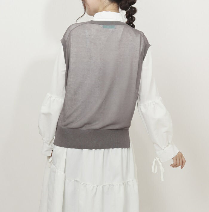 ☆ blue ☆ シアーｖネックベスト MIND マインド シアーベスト ベスト チョッキ レイヤード 重ね着 透け感 Vネック vネック ノースリーブ MIND マインド シアーベスト ベスト 通販 チョッキ レイヤード
