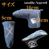 ゴルフ パターカバー マグネット デニム おしゃれ 通販 パター用カバー ヘッドカバー ゴルフアクセサリー デニム風 ジーパン マグネット開閉 クラブ保護 傷防止 メンズ レディース