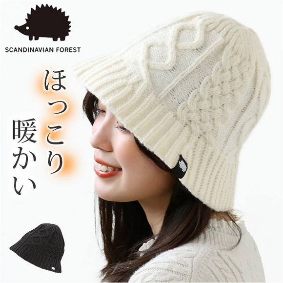 スカンジナビアンフォレスト バケットハット 通販 251-TTSF644 SCANDINAVIAN FOREST ニット ハット 帽子 ニット帽 きれいめ シンプル 可愛い 暖かい 大人 北欧 ハリネズミ かわいい 秋 冬