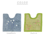 トイレマット 標準 通販 コットン 綿100 洗える トイレ マット トイレタリー おしゃれ かわいい フラワー 花柄 60×60cm トイレファブリック 雑貨 コットンマット インテリア カワサキ