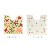 トイレマット 標準 通販 コットン 綿100 洗える トイレ マット トイレタリー おしゃれ かわいい フラワー 花柄 60×60cm トイレファブリック 雑貨 コットンマット インテリア カワサキ