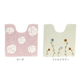 トイレマット 標準 通販 コットン 綿100 洗える トイレ マット トイレタリー おしゃれ かわいい フラワー 花柄 60×60cm トイレファブリック 雑貨 コットンマット インテリア カワサキ