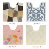 トイレマット 標準 通販 コットン 綿100 洗える トイレ マット トイレタリー おしゃれ かわいい フラワー 花柄 60×60cm トイレファブリック 雑貨 コットンマット インテリア カワサキ