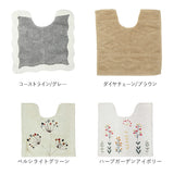 トイレマット 標準 通販 コットン 綿100 洗える トイレ マット トイレタリー おしゃれ かわいい フラワー 花柄 60×60cm トイレファブリック 雑貨 コットンマット インテリア カワサキ