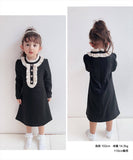 ワンピース キッズ 長袖 通販 ドレスワンピース 10002523 子供 ドレス 女の子 結婚式 パーティ 発表会 卒園式 入園式 入学式 七五三 フリル Aライン 黒 ブラック かわいい オシャレ