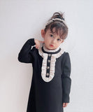 ワンピース キッズ 長袖 通販 ドレスワンピース 10002523 子供 ドレス 女の子 結婚式 パーティ 発表会 卒園式 入園式 入学式 七五三 フリル Aライン 黒 ブラック かわいい オシャレ