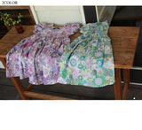 Rora ワンピース キッズ 通販 ローラ ワンピ スビー 半袖 花柄 フラワー お花 綿100% コットン100 夏服 春 夏 カジュアル ナチュラル かわいい おしゃれ 女の子 女子 子供 子ども こども