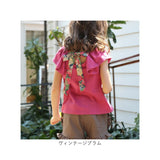 Rora キッズ Tシャツ 半袖 女の子 通販 ローラ カットソー 半袖Tシャツ 夏服 半袖トップス トップス バックリボン 袖フリル 可愛い おしゃれ かわいい オシャレ こども 女子 通園 通学