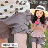 Rora ショートパンツ キッズ 通販 ローラ ハーフパンツ ライン フリル コットンリネン 綿麻 ナチュラル シンプル 夏服 春 秋 ボトムス かわいい おしゃれ 女の子 女子 子供 子ども こども