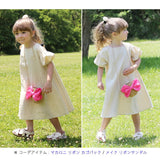 Rora ワンピース キッズ 通販 ローラ ワンピ ナチューラ 半袖 パフスリーブ 無地 コットンリネン 綿麻 夏服 春 夏 カジュアル ナチュラル かわいい おしゃれ 可愛い オシャレ 女の子