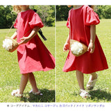 Rora ワンピース キッズ 通販 ローラ ワンピ ナチューラ 半袖 パフスリーブ 無地 コットンリネン 綿麻 夏服 春 夏 カジュアル ナチュラル かわいい おしゃれ 可愛い オシャレ 女の子