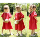 Rora ワンピース キッズ 通販 ローラ ワンピ ナチューラ 半袖 パフスリーブ 無地 コットンリネン 綿麻 夏服 春 夏 カジュアル ナチュラル かわいい おしゃれ 可愛い オシャレ 女の子