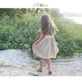 Rora ワンピース キッズ 通販 ローラ リネンワンピース ノエル 半袖 フリル レース 無地 コットンリネン 綿麻 夏服 夏 カジュアル ナチュラル かわいい おしゃれ 女の子 女子 子供 子ども