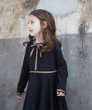 ワンピース キッズ 長袖 通販 ドレスワンピース 12062002 子供 ドレス 女の子 結婚式 パーティ 発表会 七五三 卒園式 入園式 入学式 リボン ゴールド 黒 ブラック かわいい オシャレ