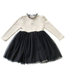 ワンピース キッズ 長袖 通販 ドレスワンピース 12122002 子供 ドレス 女の子 結婚式 パーティ 発表会 七五三 卒園式 入園式 入学式 バイカラー 配色 チュール かわいい オシャレ 可愛い