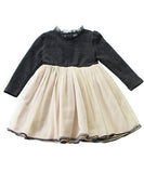 ワンピース キッズ 長袖 通販 ドレスワンピース 12122002 子供 ドレス 女の子 結婚式 パーティ 発表会 七五三 卒園式 入園式 入学式 バイカラー 配色 チュール かわいい オシャレ 可愛い