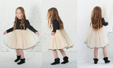 ワンピース キッズ 長袖 通販 ドレスワンピース 12122002 子供 ドレス 女の子 結婚式 パーティ 発表会 七五三 卒園式 入園式 入学式 バイカラー 配色 チュール かわいい オシャレ 可愛い