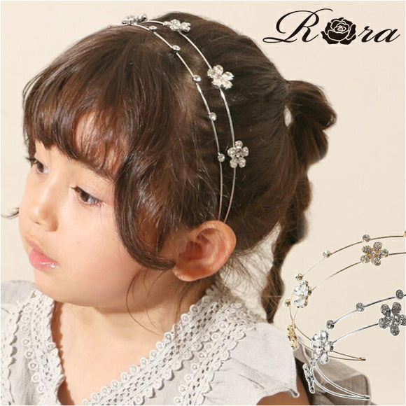 RORA カチューシャ 細め 通販 ローラ アメリア ヘッドドレス ヘアアクセサリー 髪飾り キッズ 子供 子ども こども 女の子 女子 花 お花 キラキラ フォーマル おしゃれ かわいい 入園式