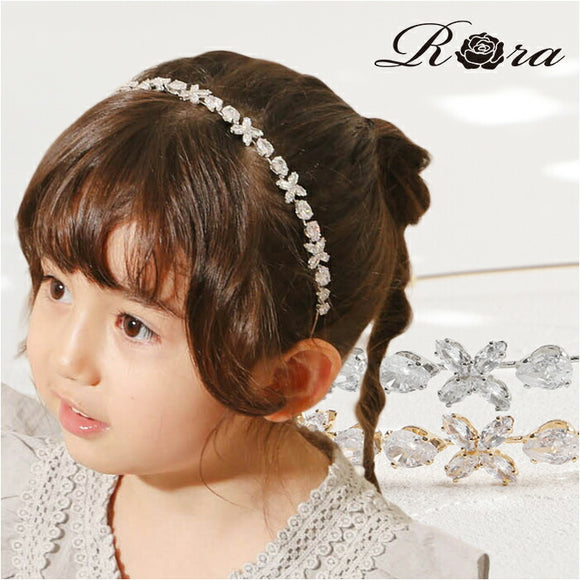 RORA カチューシャ 細め 通販 ローラ エイヴァ ヘッドドレス ヘアアクセサリー 髪飾り キッズ 子供 子ども こども 女の子 女子 キラキラ ビジュー フォーマル おしゃれ かわいい 入園式