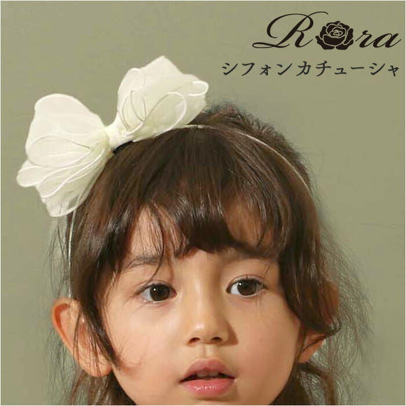 RORA カチューシャ 細め 通販 ローラ グレース ヘッドドレス ヘアアクセサリー 髪飾り キッズ 子供 子ども こども 女の子 女子 リボン シフォン フォーマル おしゃれ かわいい 入園式