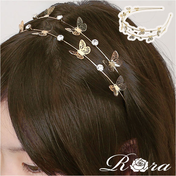 RORA カチューシャ 細め 通販 ローラ ハーパー ヘッドドレス ヘアアクセサリー 髪飾り キッズ 子供 子ども こども 女の子 女子 キラキラ ビジュー 蝶々 フォーマル おしゃれ かわいい