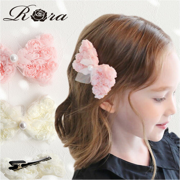 RORA ヘアクリップ 通販 ローラ エリン ヘアークリップ ヘアアクセサリー 髪飾り キッズ 子供 子ども こども 花 お花 リボン 大きめ しっかり かわいい おしゃれ 女の子 女子 入園式