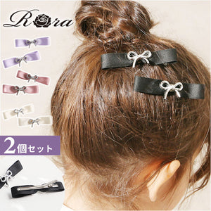 RORA ヘアクリップ 通販 ローラ アリス ヘアークリップ ヘアアクセサリー 髪飾り キッズ 子供 子ども こども ハート シルバー リボン かわいい おしゃれ 女の子 女子 フォーマル 入園式