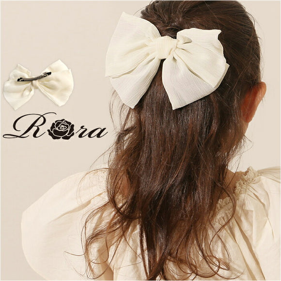 RORA ヘアクリップ 通販 ローラ ケイト バレッタ ヘアアクセサリー 髪飾り キッズ 子供 子ども こども リボン 透け感 大きめ しっかり かわいい おしゃれ 女の子 女子 入園式 卒園式